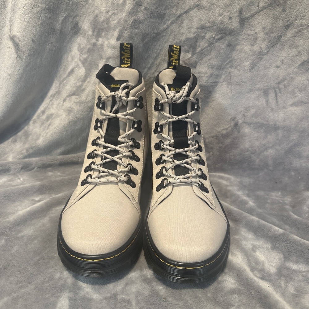 Dr Doc Martens Womens Air Wair Taupe Lace Up Combat Boots Size 9 NEW